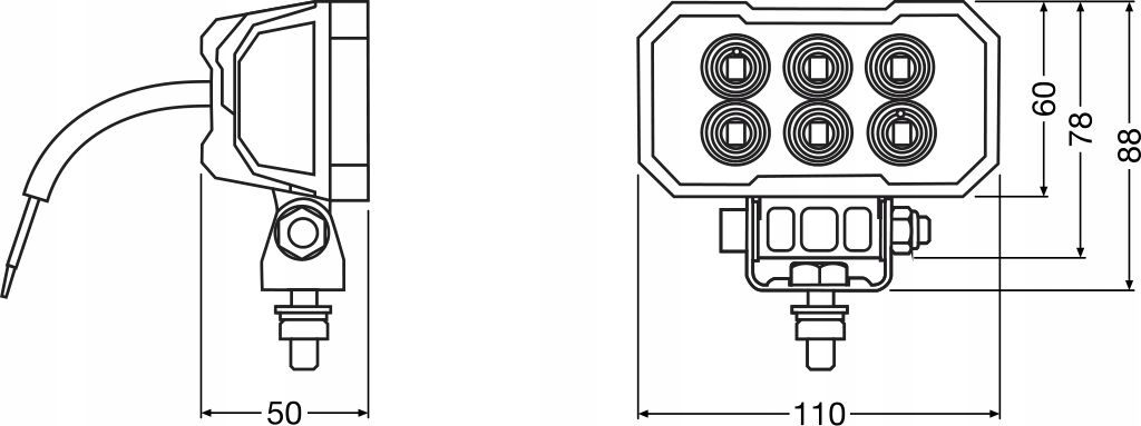 lampa robocza OSRAM LEDriving Rect WL VX100-WD LEDWL111-WD Producent części Osram
