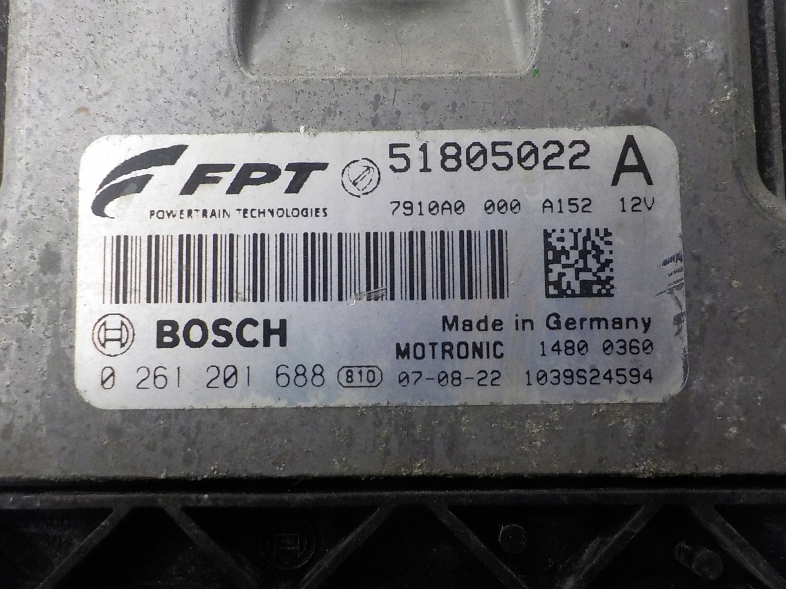 FIAT computer control unit 0261201688 51805022