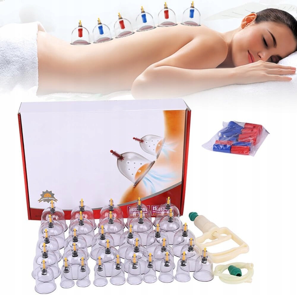 Bańki Próżniowe Bezogniowe Z Pompką Zestaw 32 Sztuki W Walizce