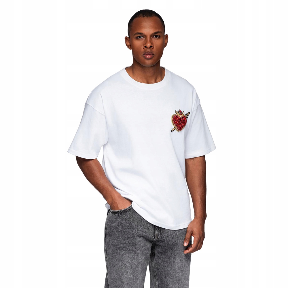 Pánské bavlněné tričko s ozdobným potiskem off white V2 OM-TSCT-0290 XL