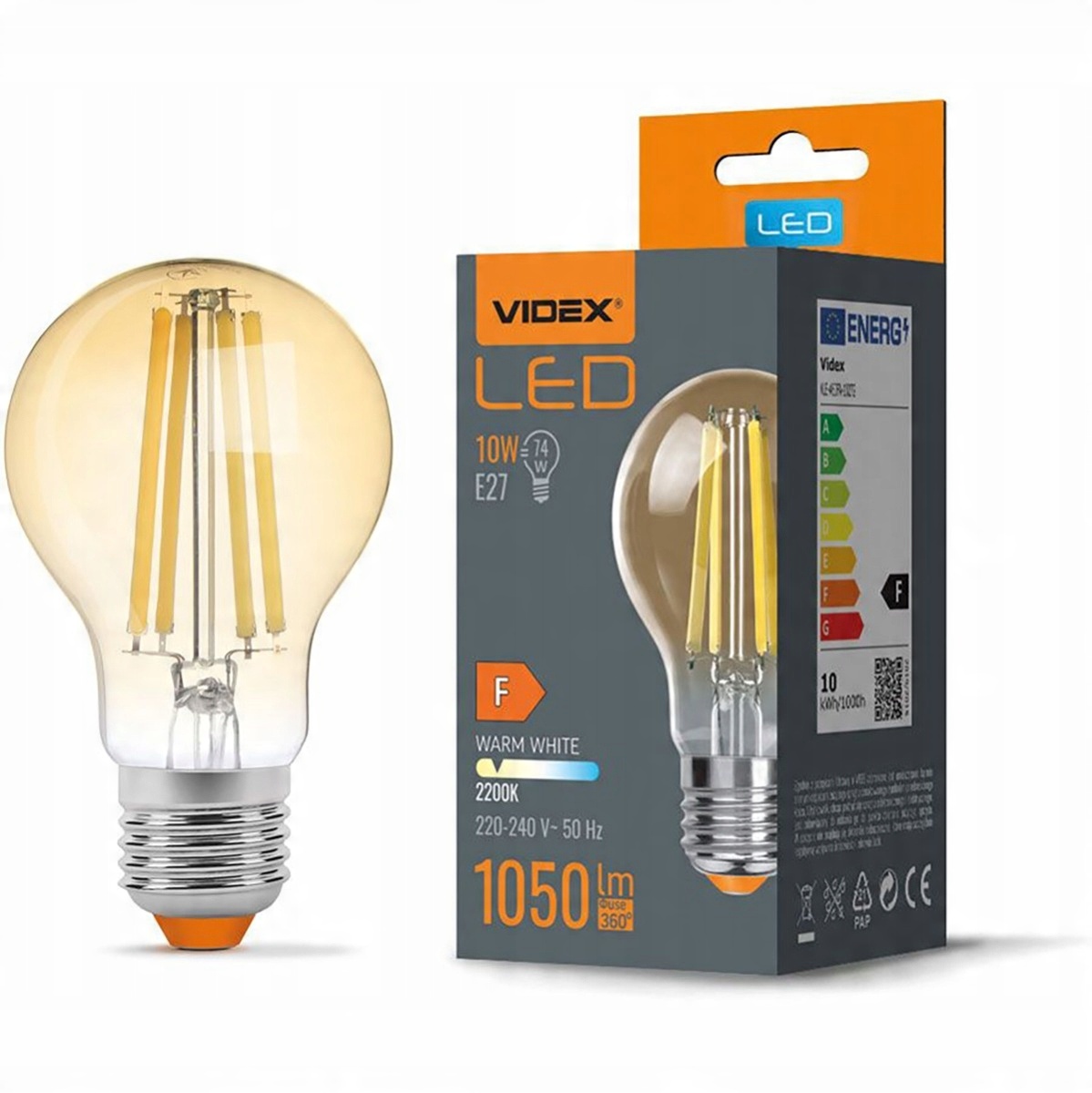 

Żarówka Led E27 A60 10W 74W 1050lm 2200K Ciepła