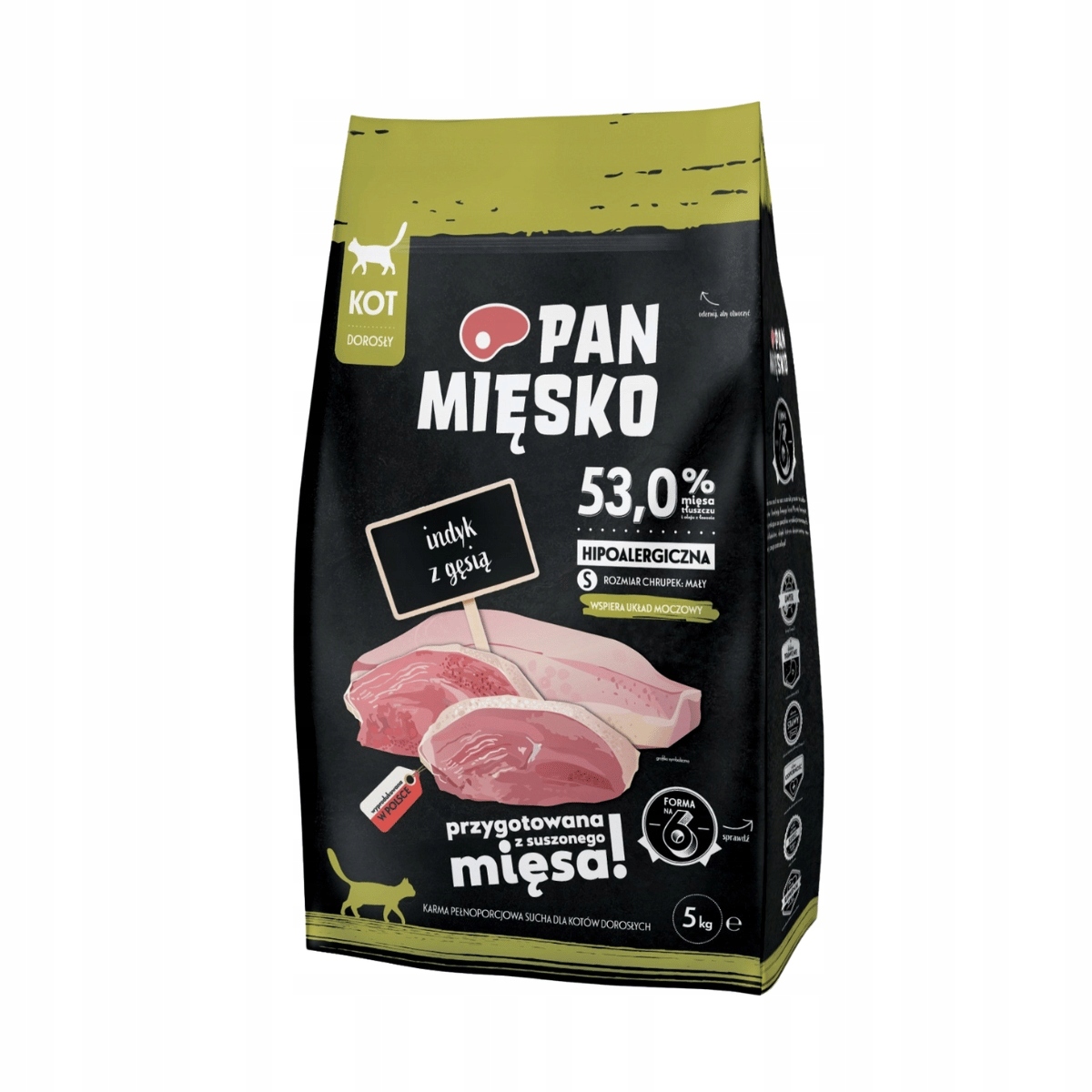 Pan Mięsko karma sucha dla kota Indyk z gęsią S 5kg