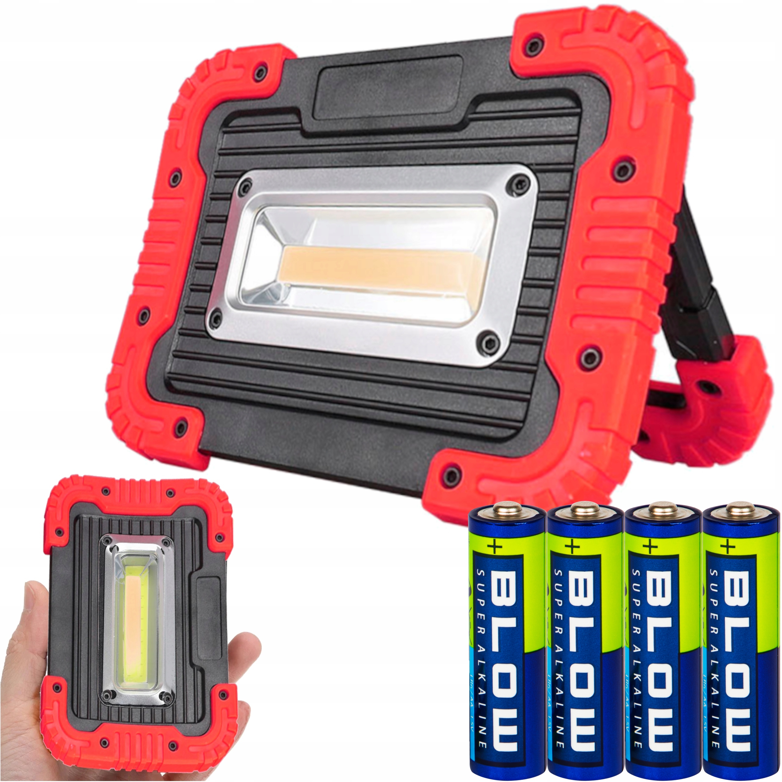 Mocna Lampa Latarka Warsztatowa Led Cob Z Uchwytem Reflektor Przenośny 30W