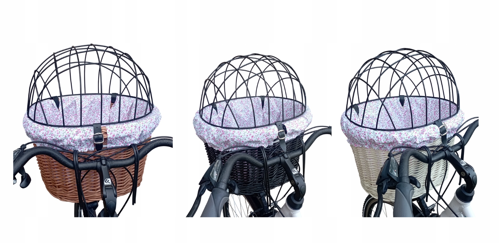 Kosz wiklinowy na rower dla Psa do 10kg Transporter wkład i poduszka