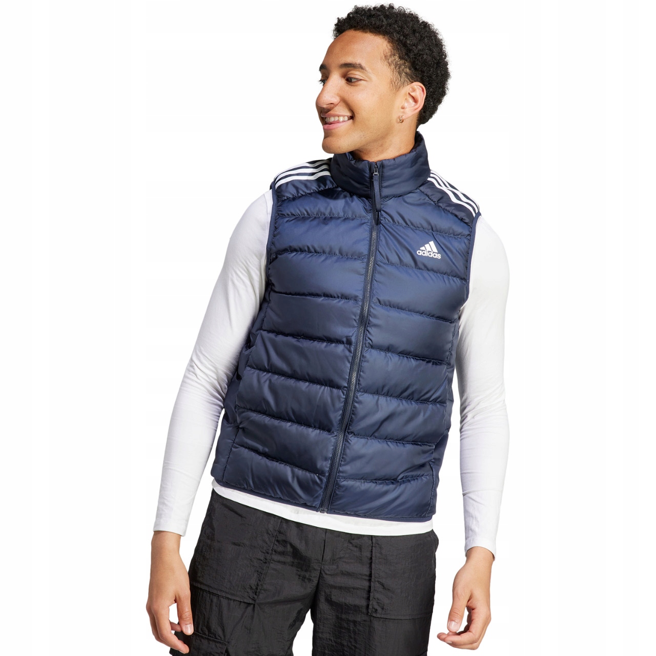 Pánská vesta adidas Essentials bez rukávů péřová modrá IK3210 .L