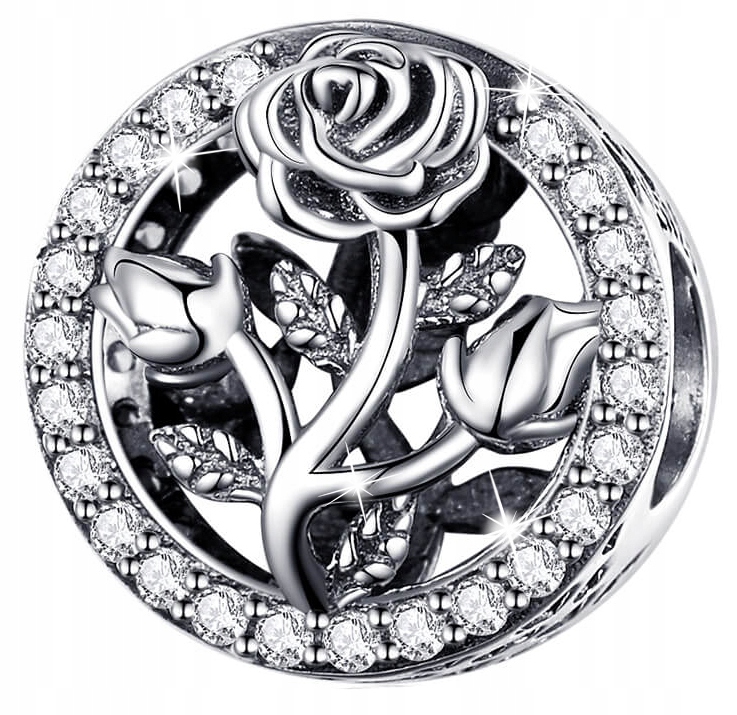 

Zawieszka Charms Romantyczna Róża S925 Moda Trusky