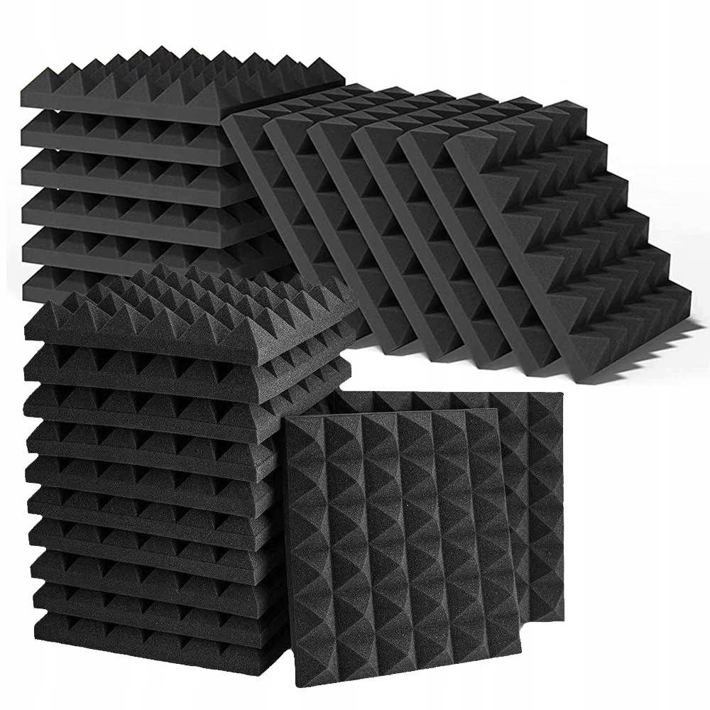 24 Ks Samolepicích Absorbérů, Akustické Panely, Tlumení Nárazů, Pyramida 30 X 30 CM