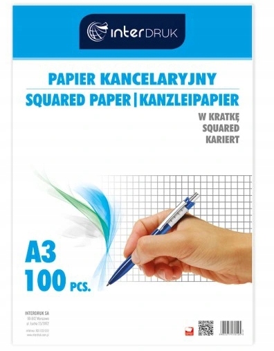 

Papier kancelaryjny A3, 100 kartek