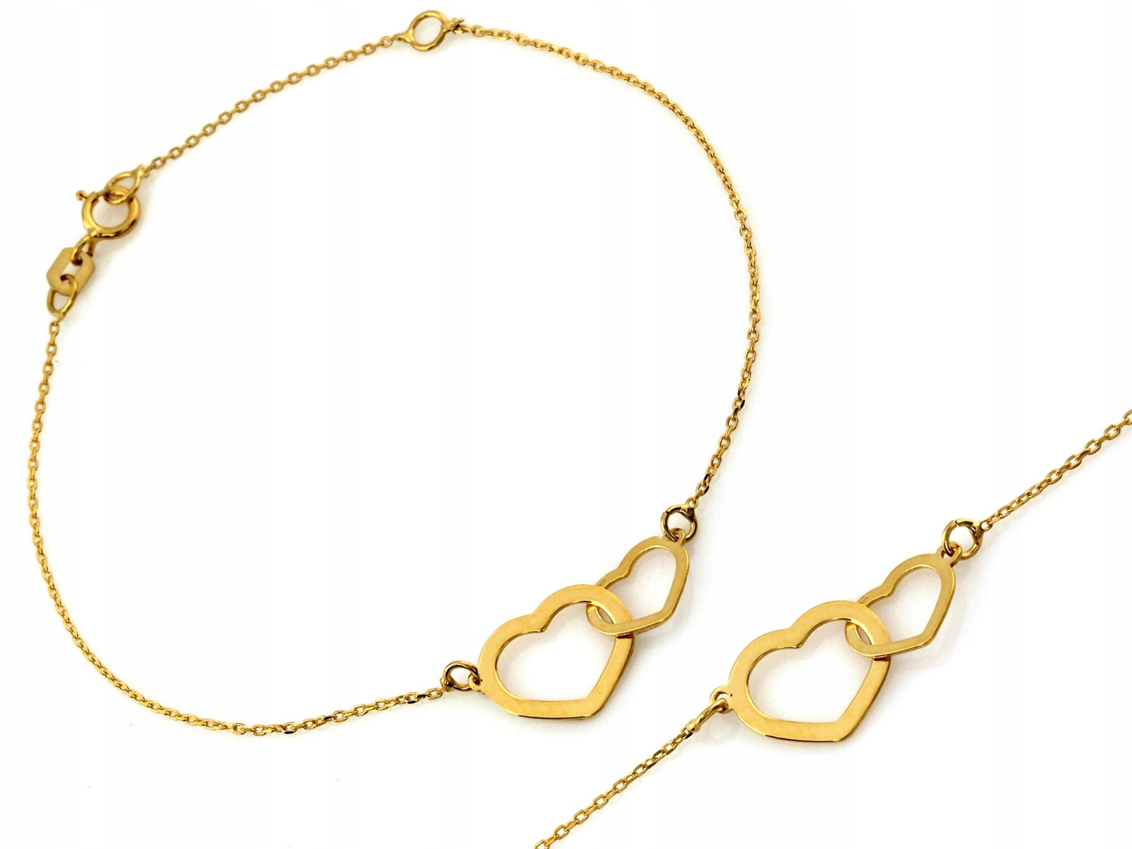 Zlatý náramek dva 585 Srdce celebrita r18 klanovka Seruszka 0.90g