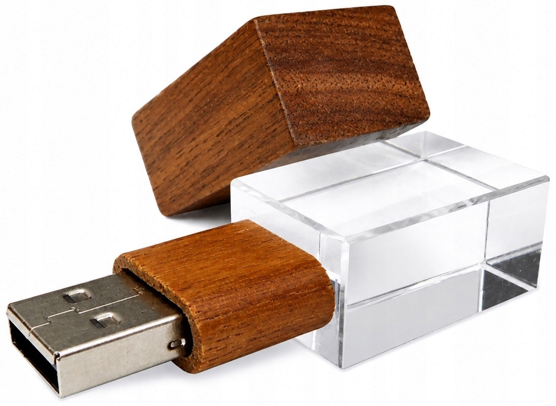 Pendrive 3.0 32GB Led Fa-Üveg Ideális Ajándék Keresztelő áldozás