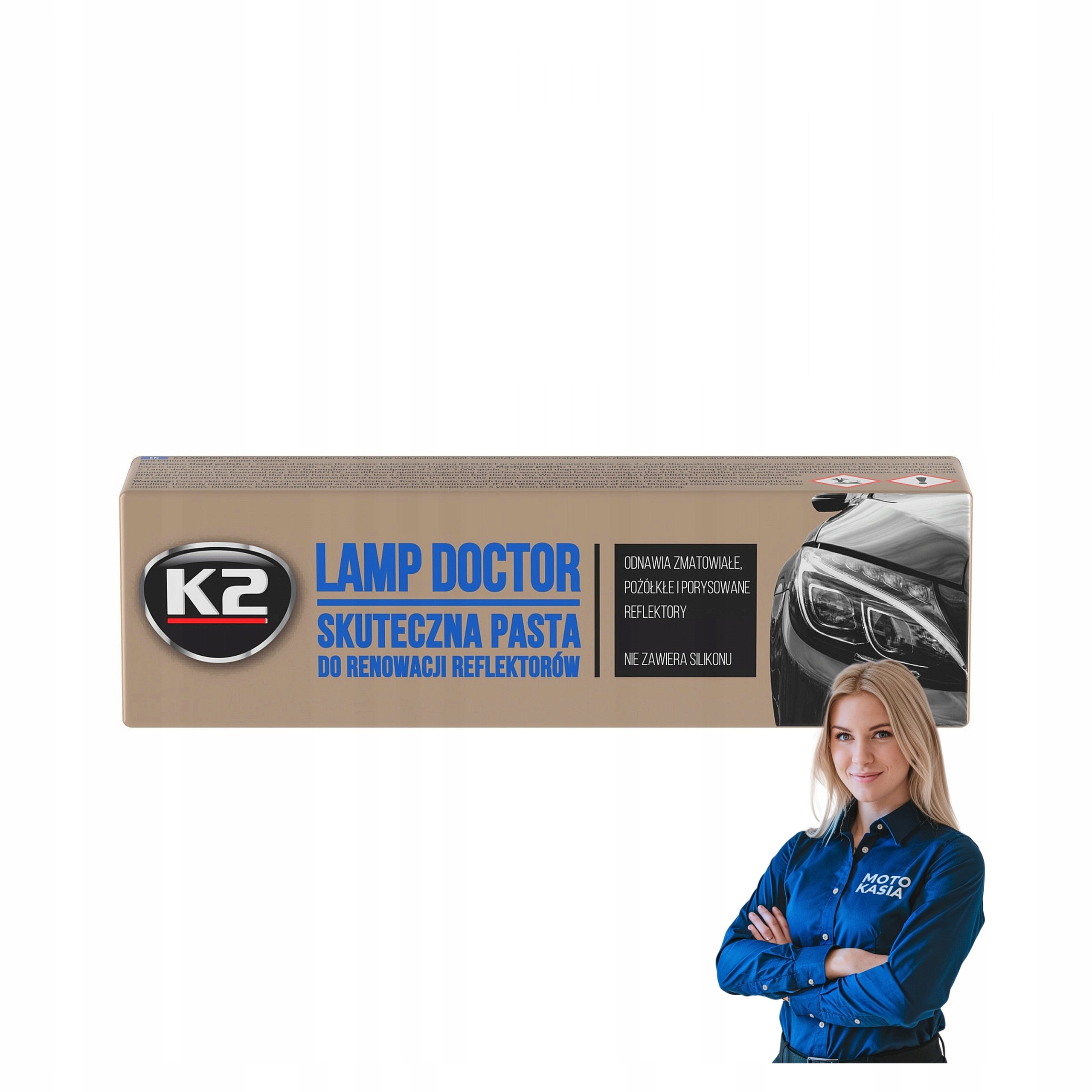 Pasta do renowacji reflektorów K2 L3050 polerowanie lamp usuwanie rys auta