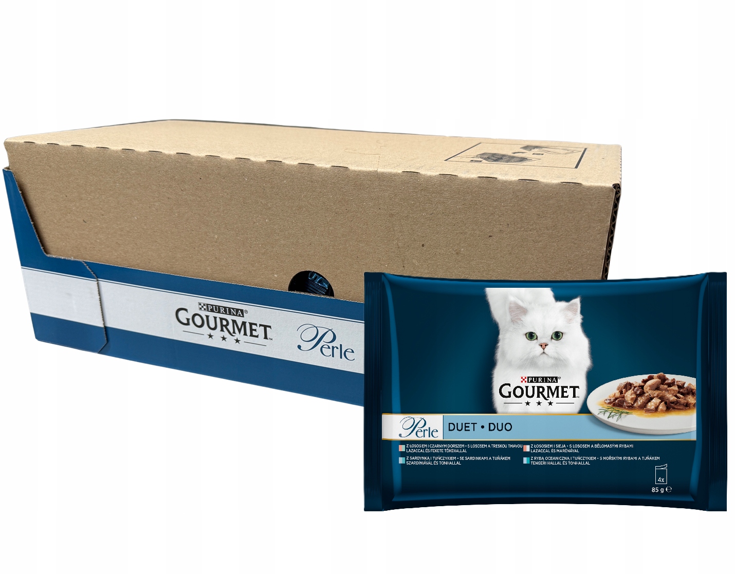 Levně Purina Gourmet Perle Fileciki Mix Rybí duet 48x85g pro kočky 4.08 kg