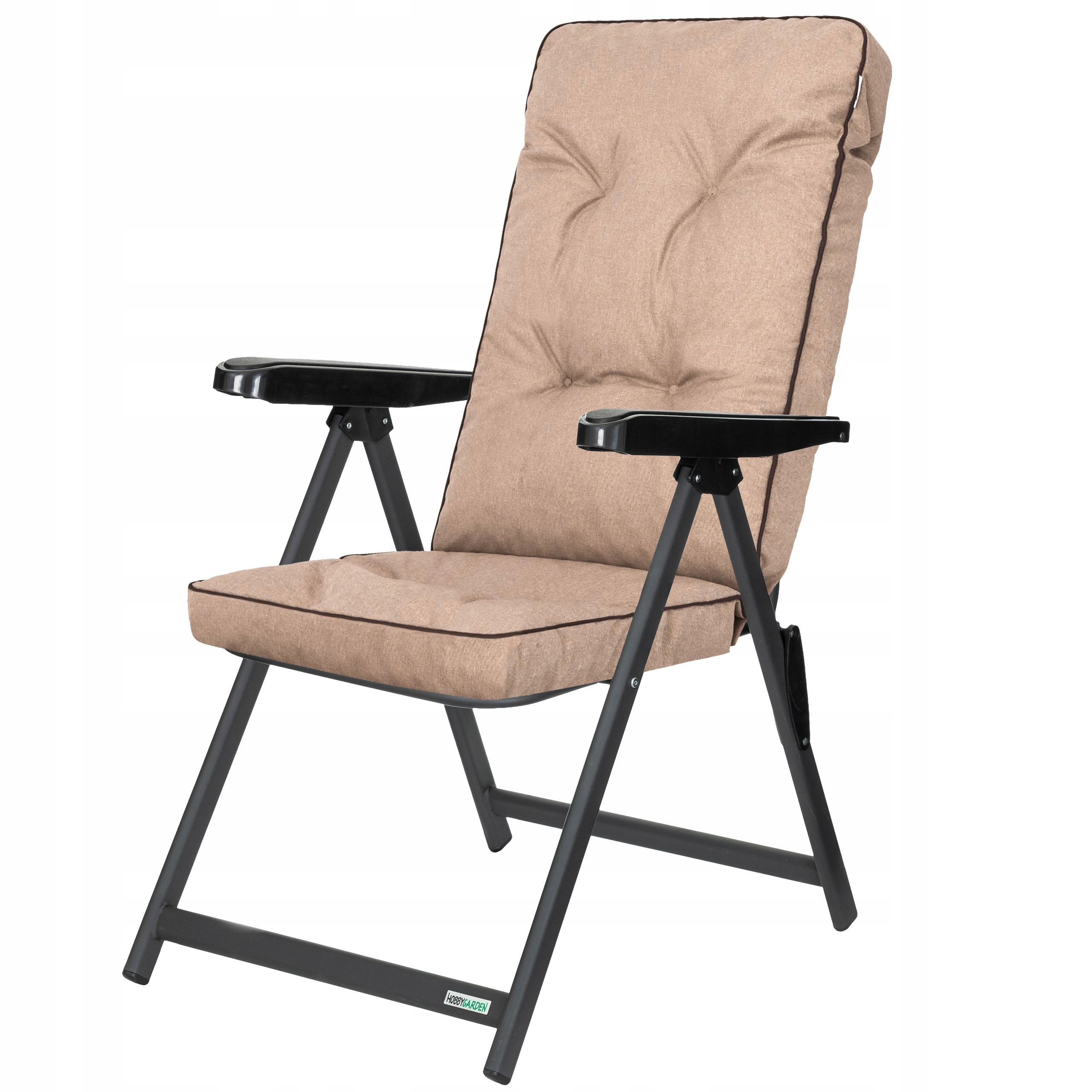 Skládací zahradní křeslo s polštářem Křeslo Lehátko na pláž Nastavení opěradla