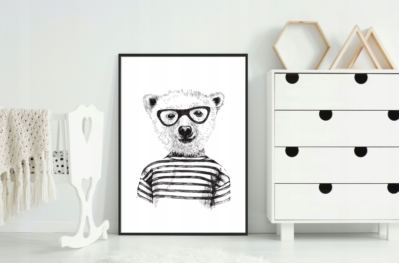 OBRAZ PLAKAT W RAMIE 33x43 cm Miś P141 Płeć chłopcy