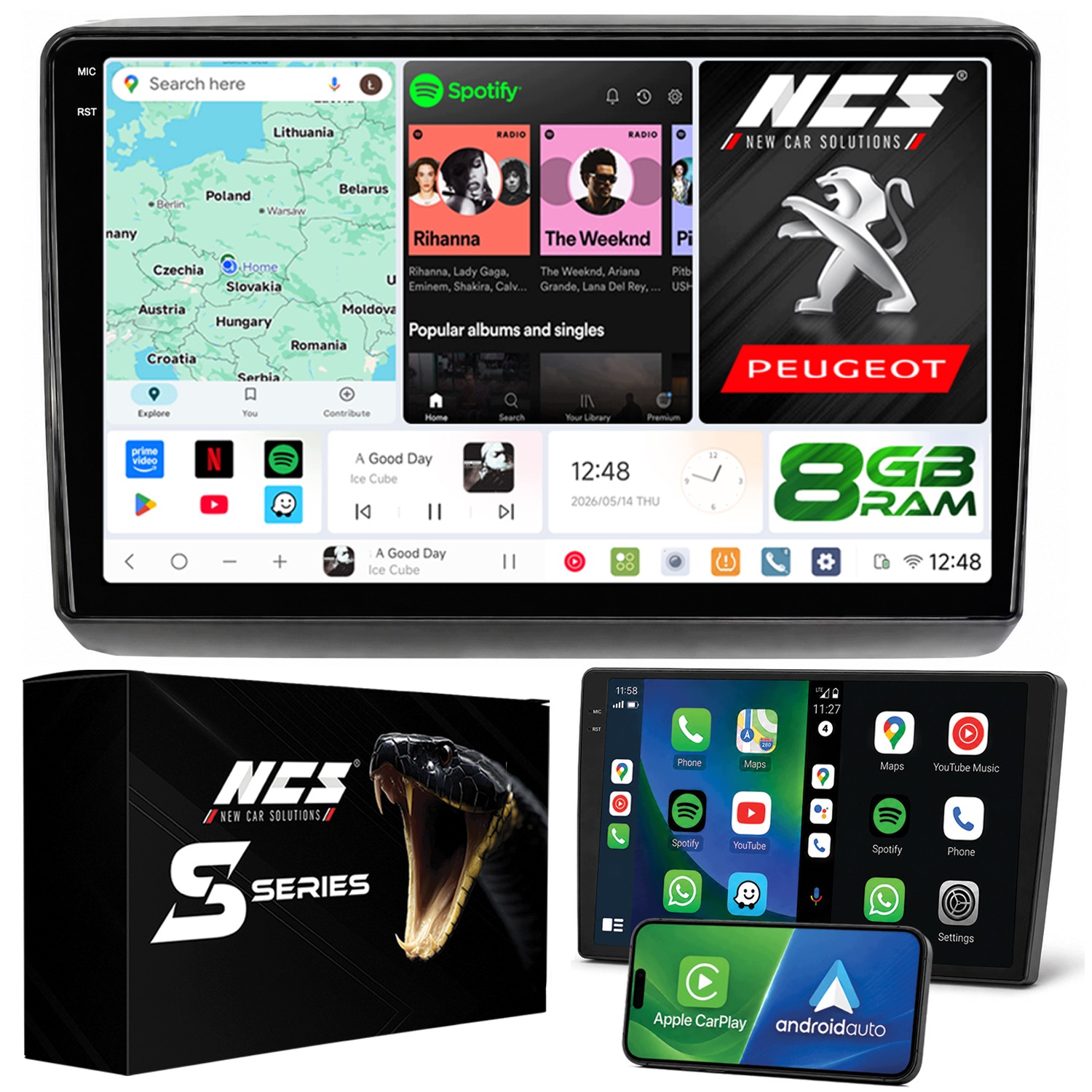 Rádio Navigace Ncs DS9 Peugeot Boxer 2007-2015 Android 8GB Lte 9″