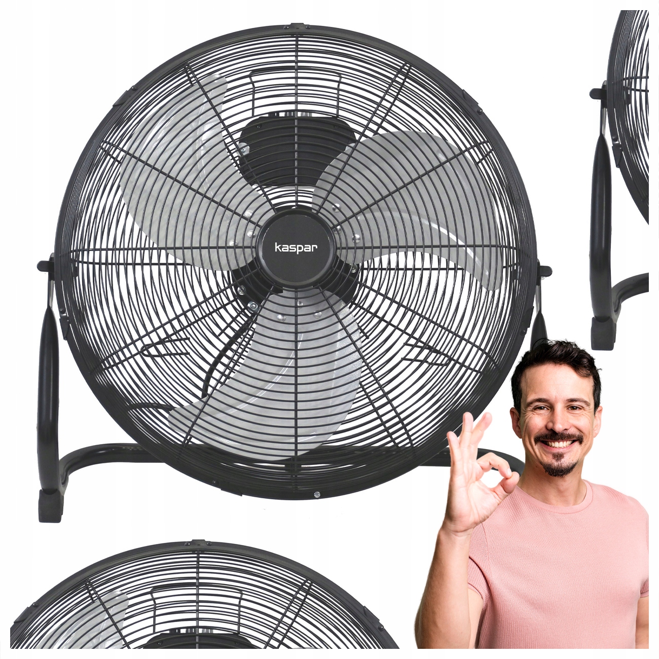 Wentylator Wiatrak Cyrkulator Podłogowy 100W Czarny Regulacja Mocy Cichy