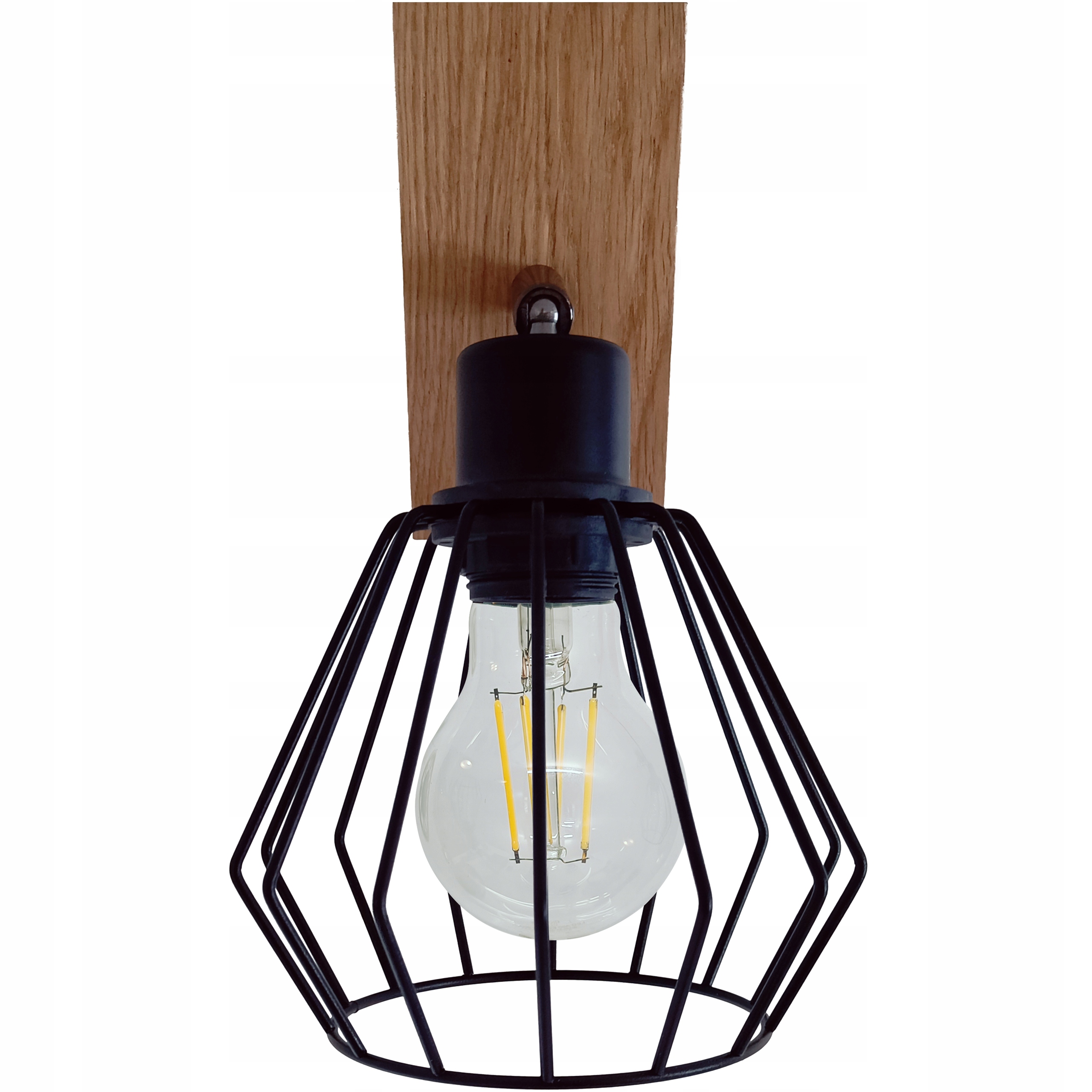 Nástěnná lampa Diana loft dřevěná Dub 1x diamant Stylová