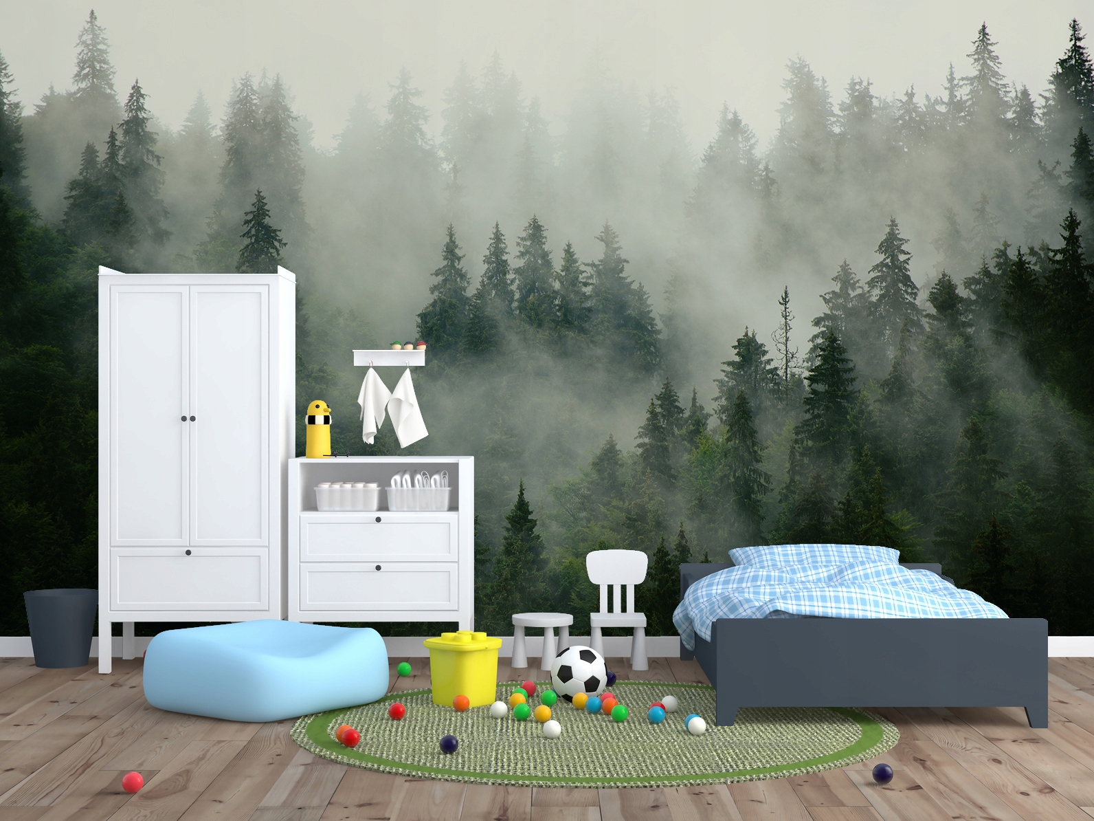 Fototapeta LAS WE MGLE drzewa mgła góry 368x260 Orientacja pozioma