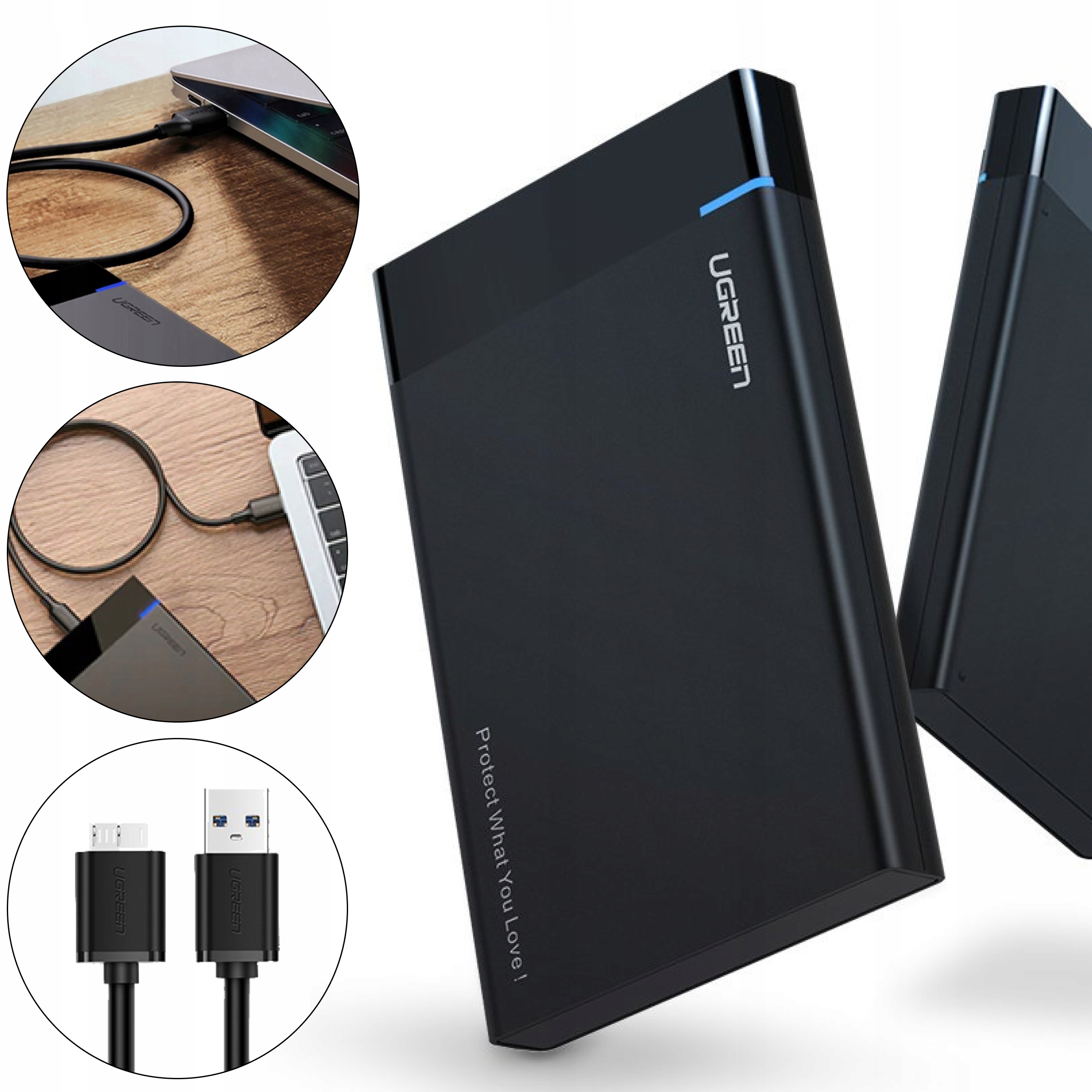 KIESZEŃ NA DYSK SSD HDD UGREEN 30848 OBUDOWA DYSKU 2.5" ZEWNĘTRZNEGO SATA 2