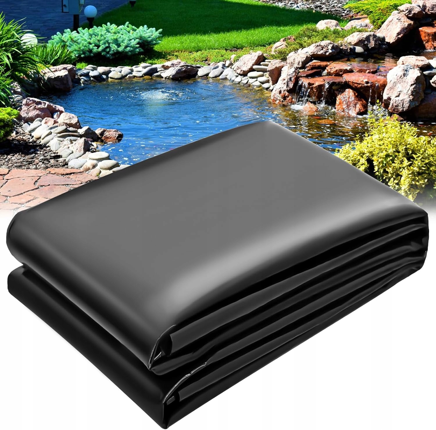 Koberec do jezírka Hdpe 3mx6m 0.5 mm Černá podlahová krytina do zahradního jezírka