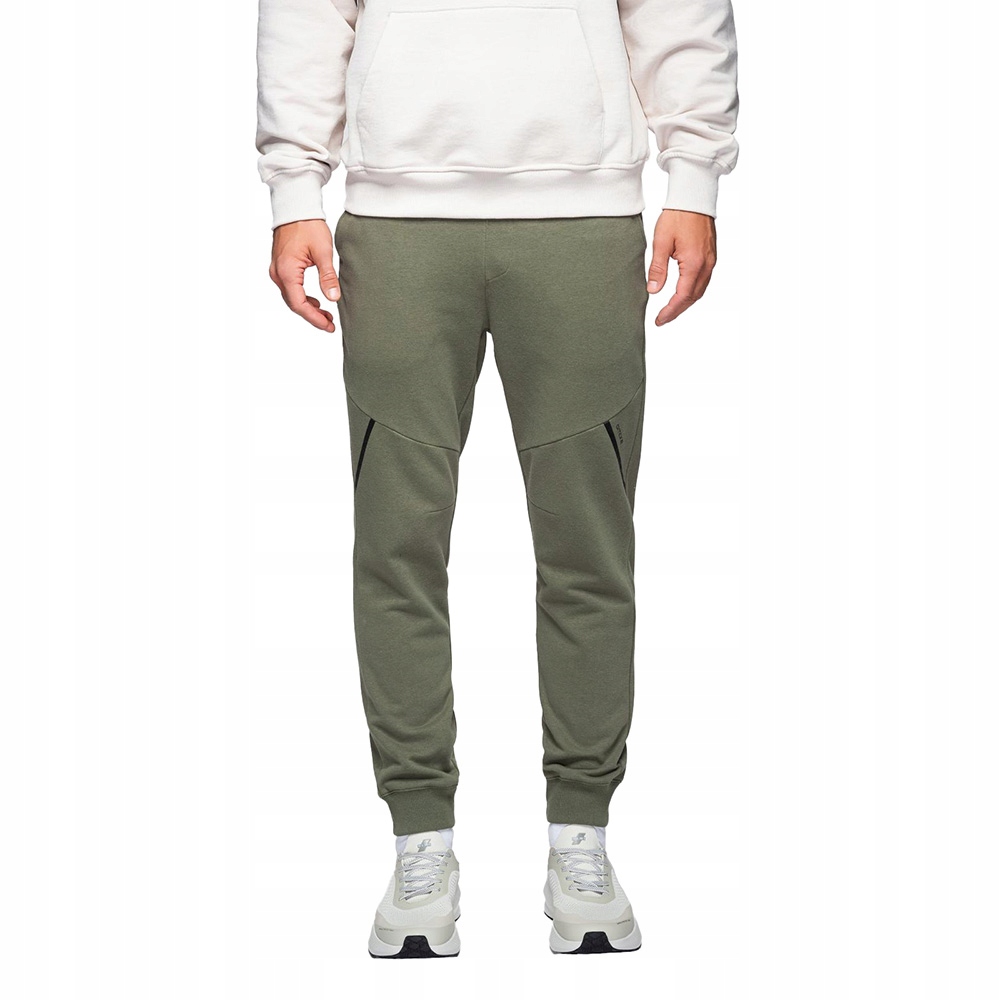 Olivové jogger kalhoty pohodlné kalhoty pánské teplákové bavlna V4 OM-PASK-0280 XL