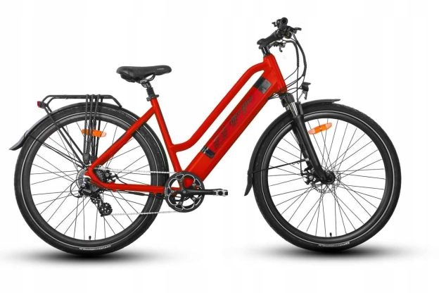 Rower elektryczny Barton Sophia czerwony 19
