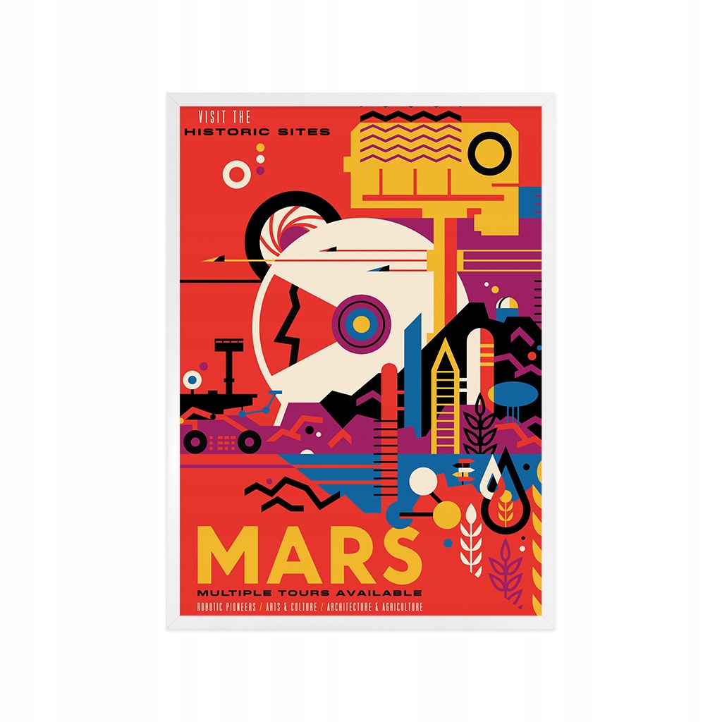 Obraz Mars Visions of the Future NASA retrofuture Rodzaj w ramie