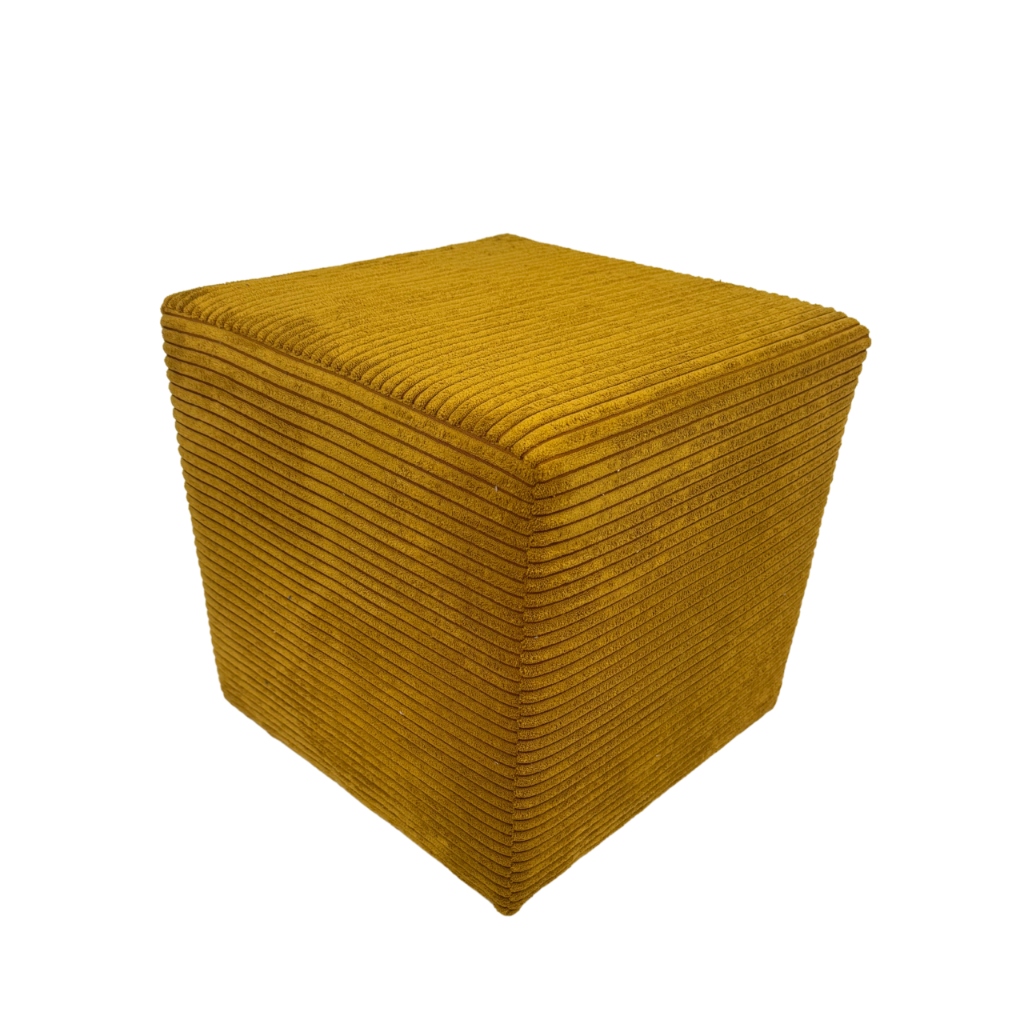 Taburet čtvercová poso, barva hořčicová