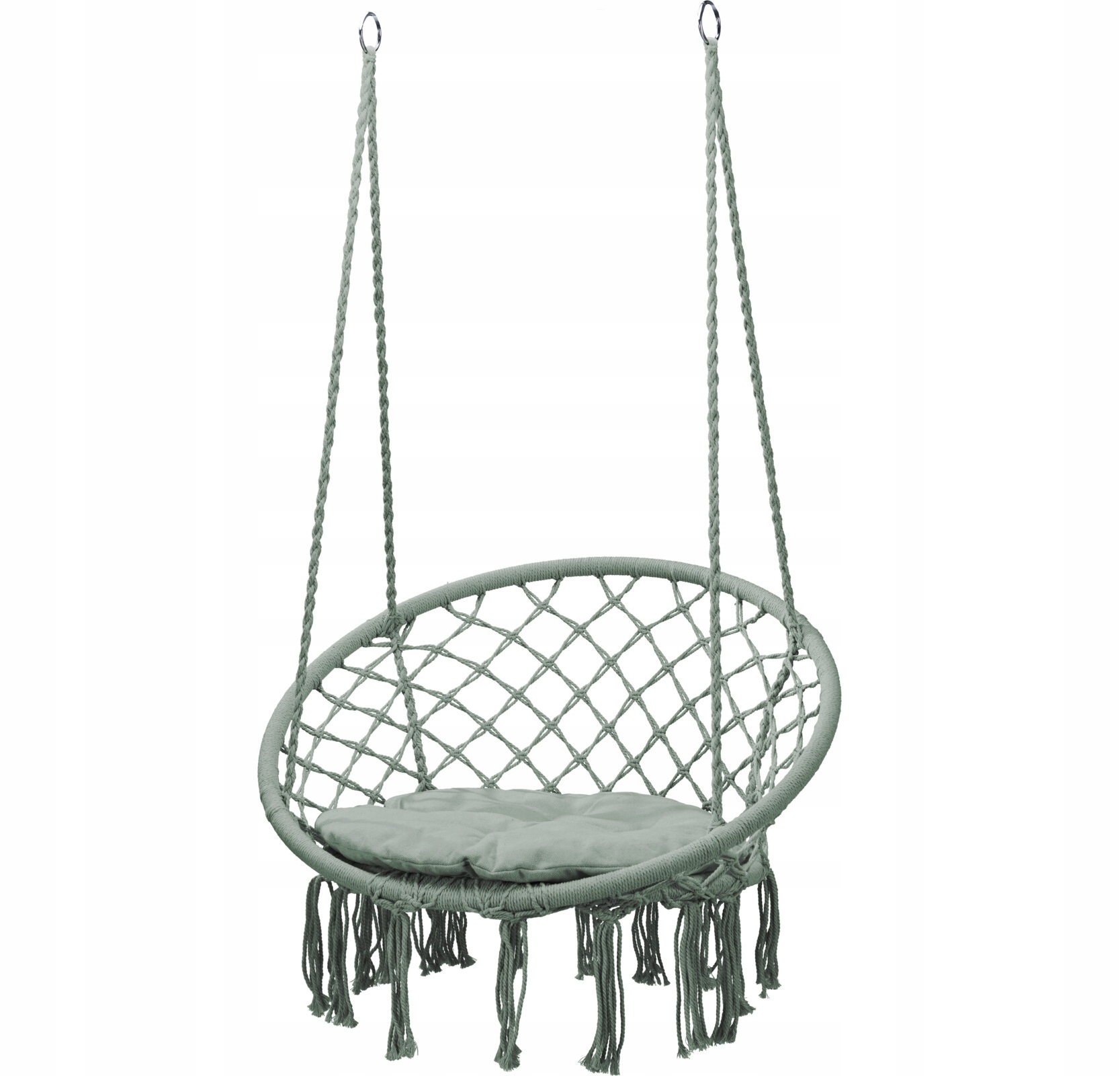 Závesné kreslo do záhrady kokón bocianie hniezdo boho zelené 80 cm