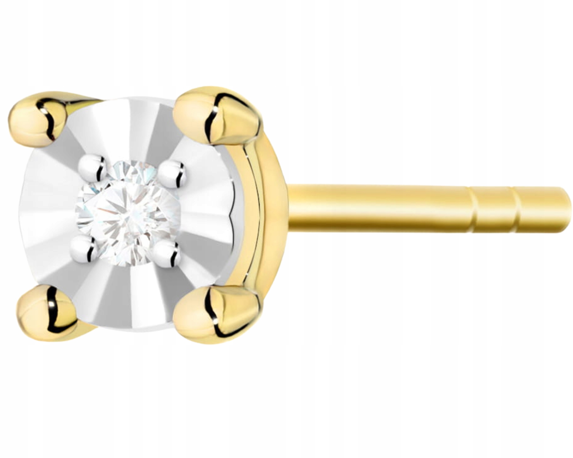 Zlatá Jednoduchá Náušnice S Diamantem Briliant 1 Kus Helix Dárek Gravírování