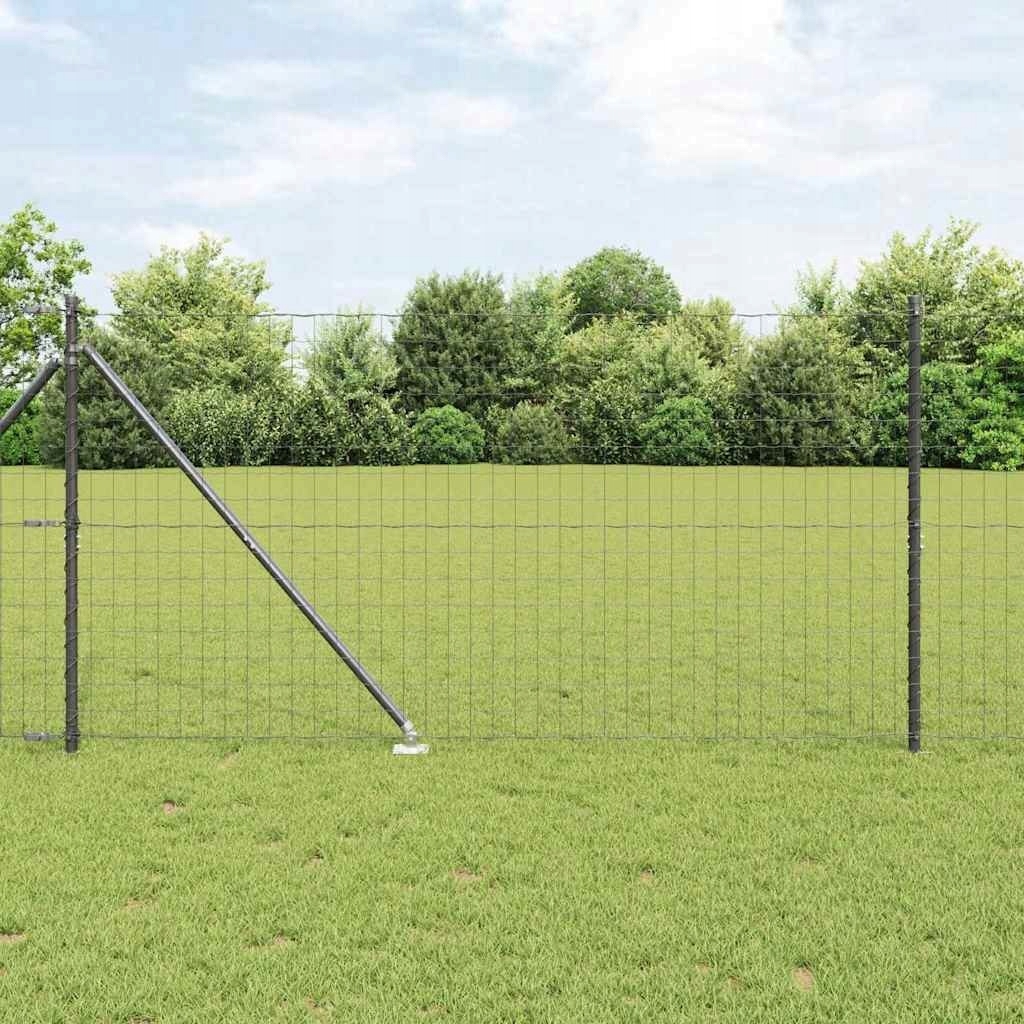 Oplocení s sloupky Šedý 1.2 x 25 m Ocel
