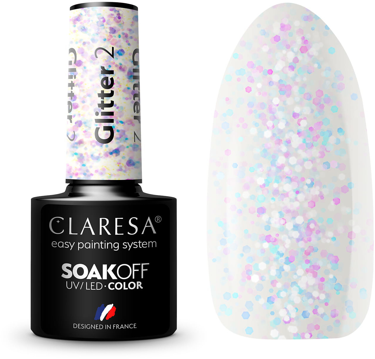 

Claresa lakier hybrydowy Glitter 2 brokatowy 5g