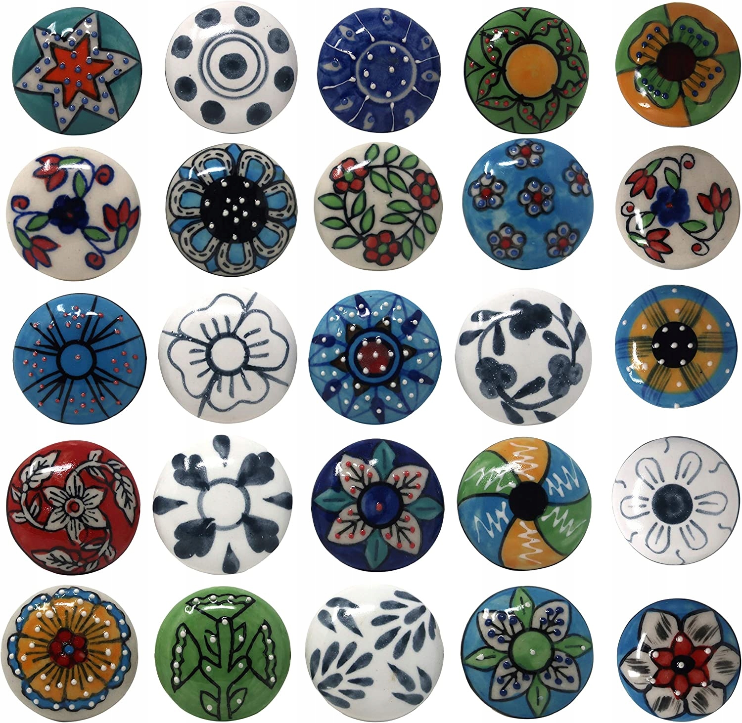 

Gałki Ceramiczne Vintage 25X Kolorowe Do Szuflad
