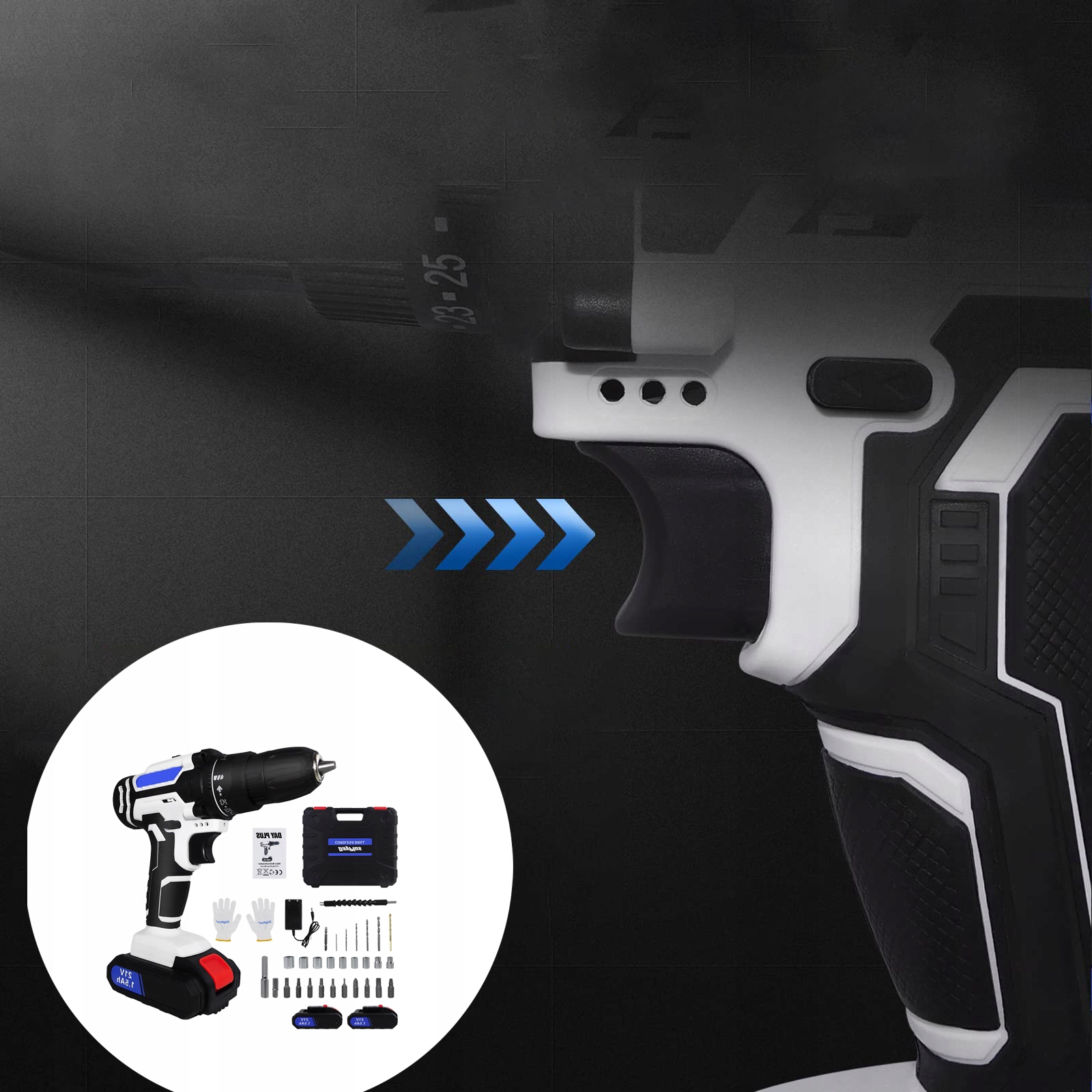 WIERTARKA UDAROWA BEZSZCZOTKOWA WKRĘTARKA ELEKTRYCZNA AKUMULATOROWA Pojemność akumulatora 1.5 Ah