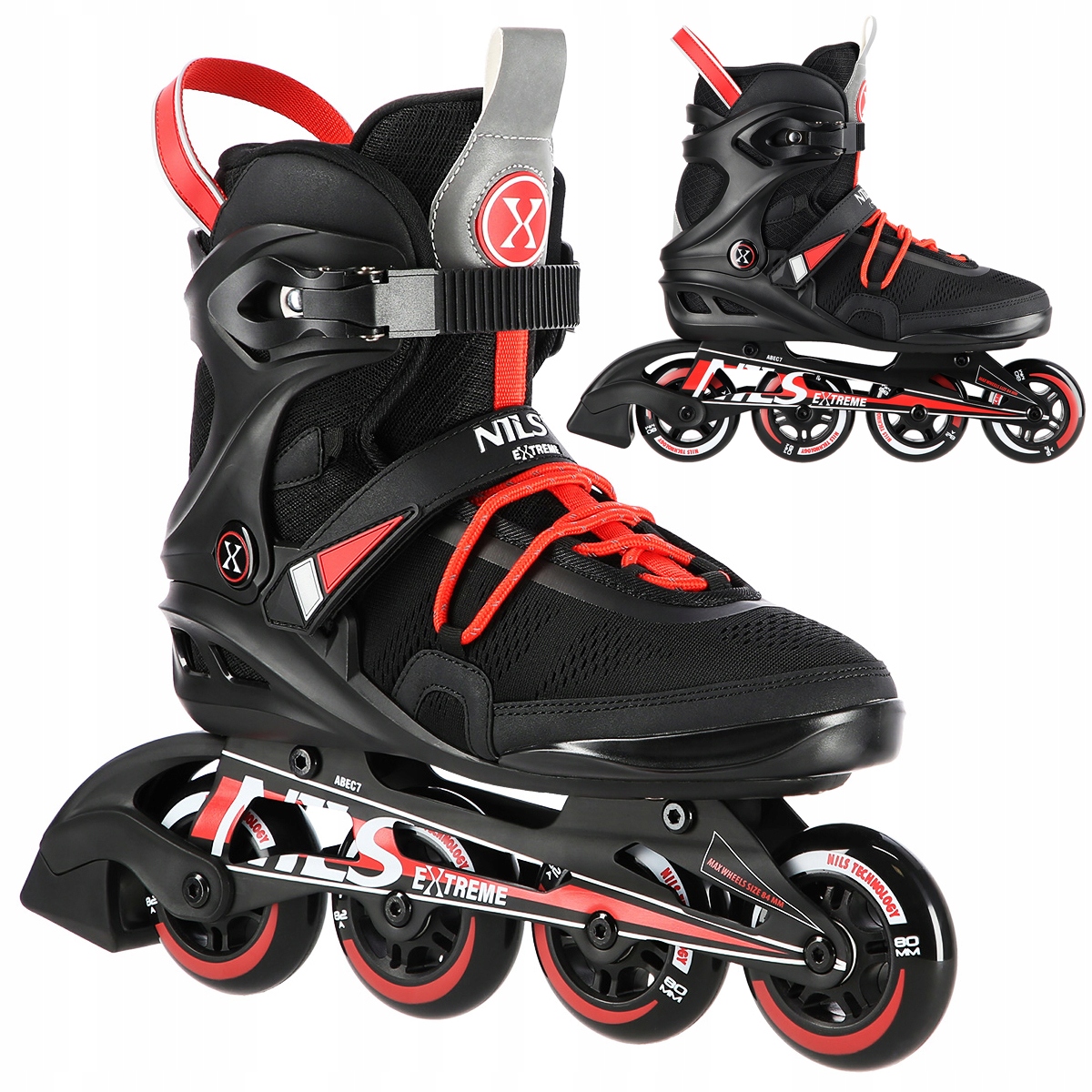 Brusle 2V1 Kolečkové Brusle Nils NA14124 ABEC-7 Kaučukové 38