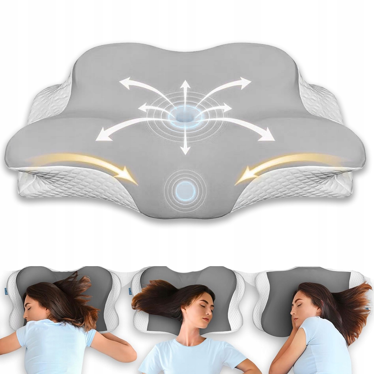 Ergonomiczna Poduszka Ortopedyczna Memory Pianka 2 Wysokości Snu