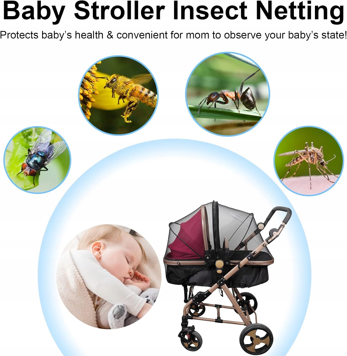 MOSKITIERA DO WÓZKA Z GONDOLĄ Z ZAMKIEM SPACEROWEGO KOŁYSKI UNIWERSALNA Stan opakowania oryginalne