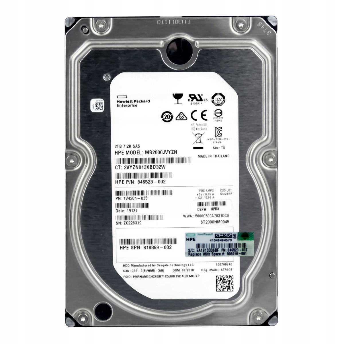 Hp 846523-002 2TB 7.2K 128MB SAS-3 3.5'' MB2000JVYZN