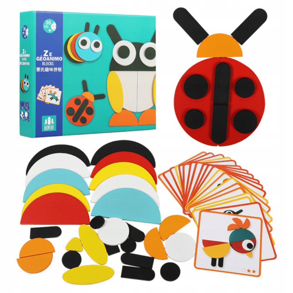 

Drewniana Układanka Montessori Logiczna Puzzle Gra
