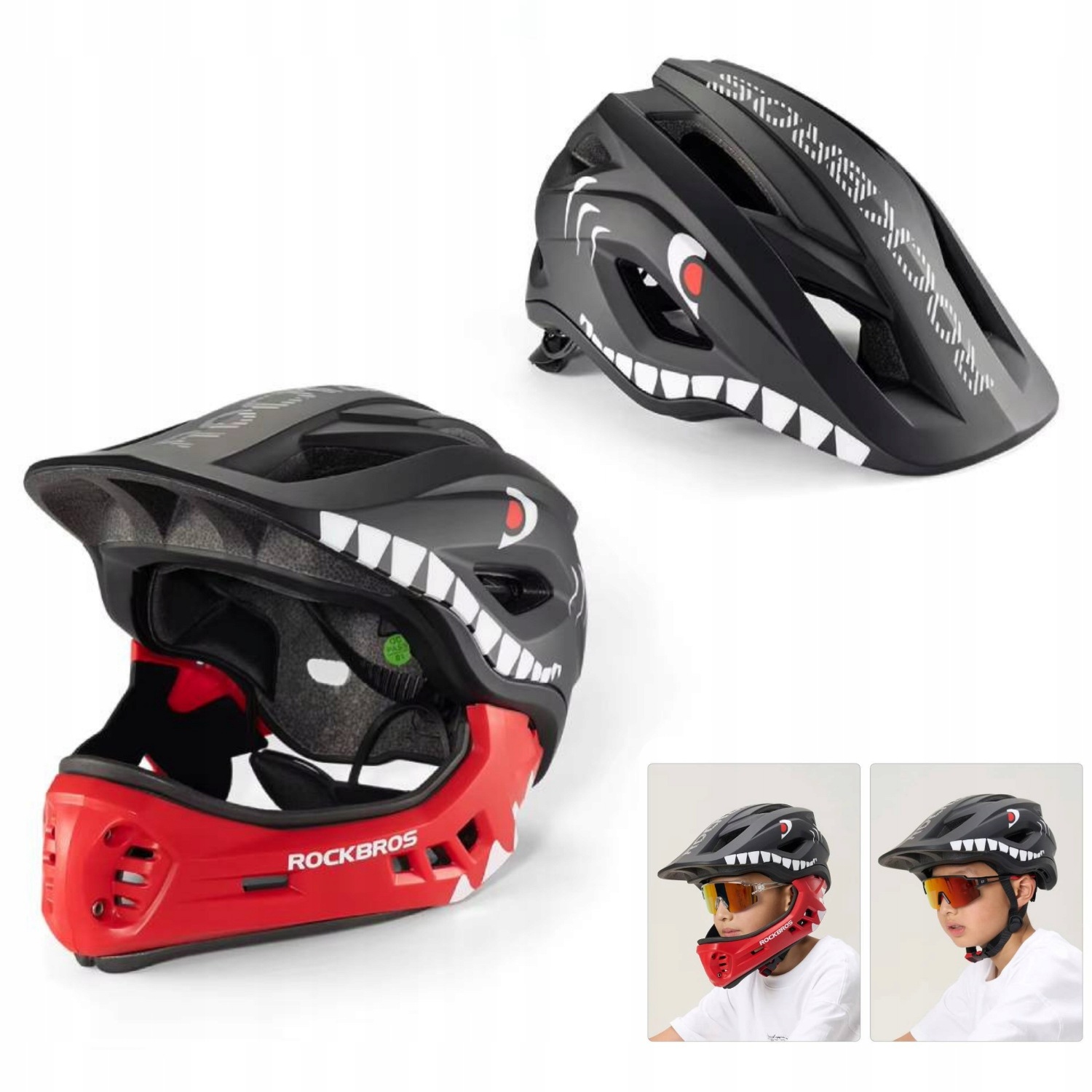 Kask Dziecięcy Dla Dzieci Rowerowy Na Rower Hulajnogę Odpinana Szczęka 2w1