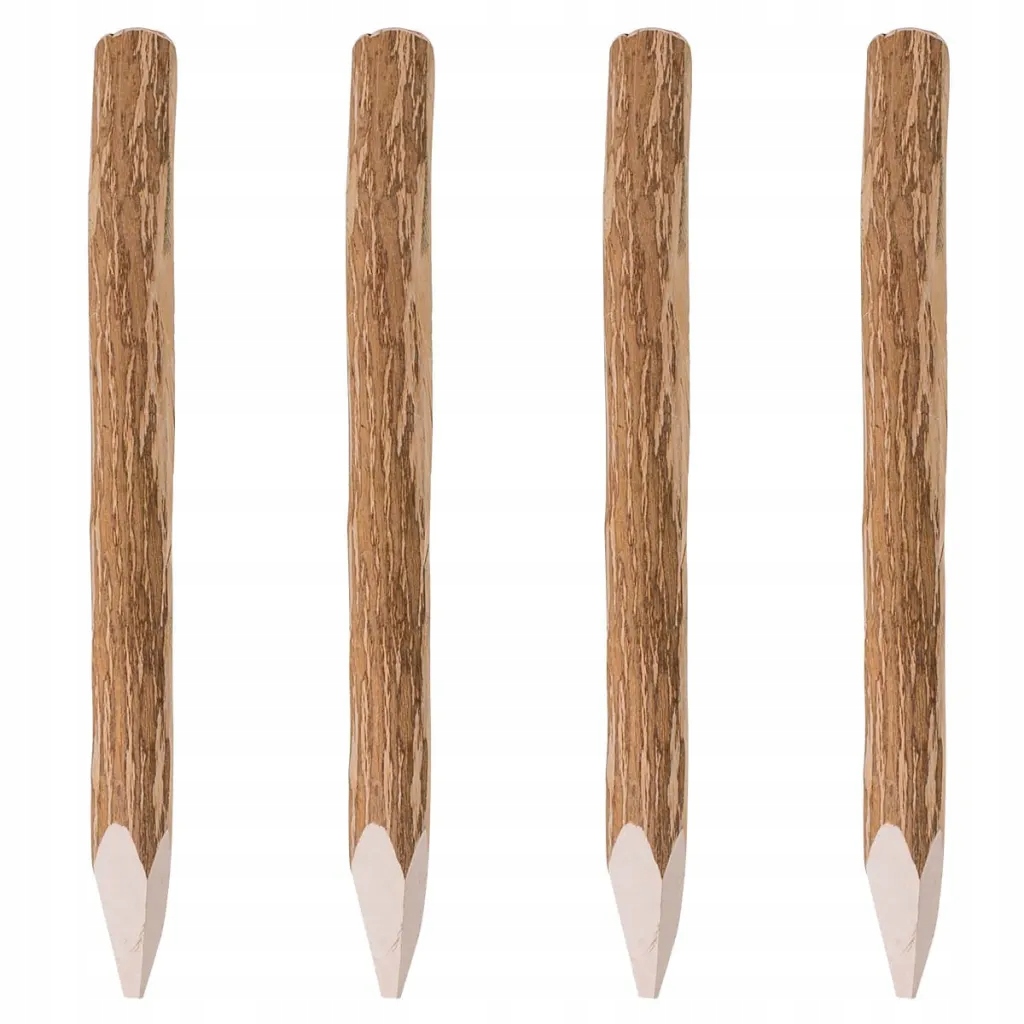 Dřevěné plotové kolíky 4 kusy, líska, 90 cm, přírodní
