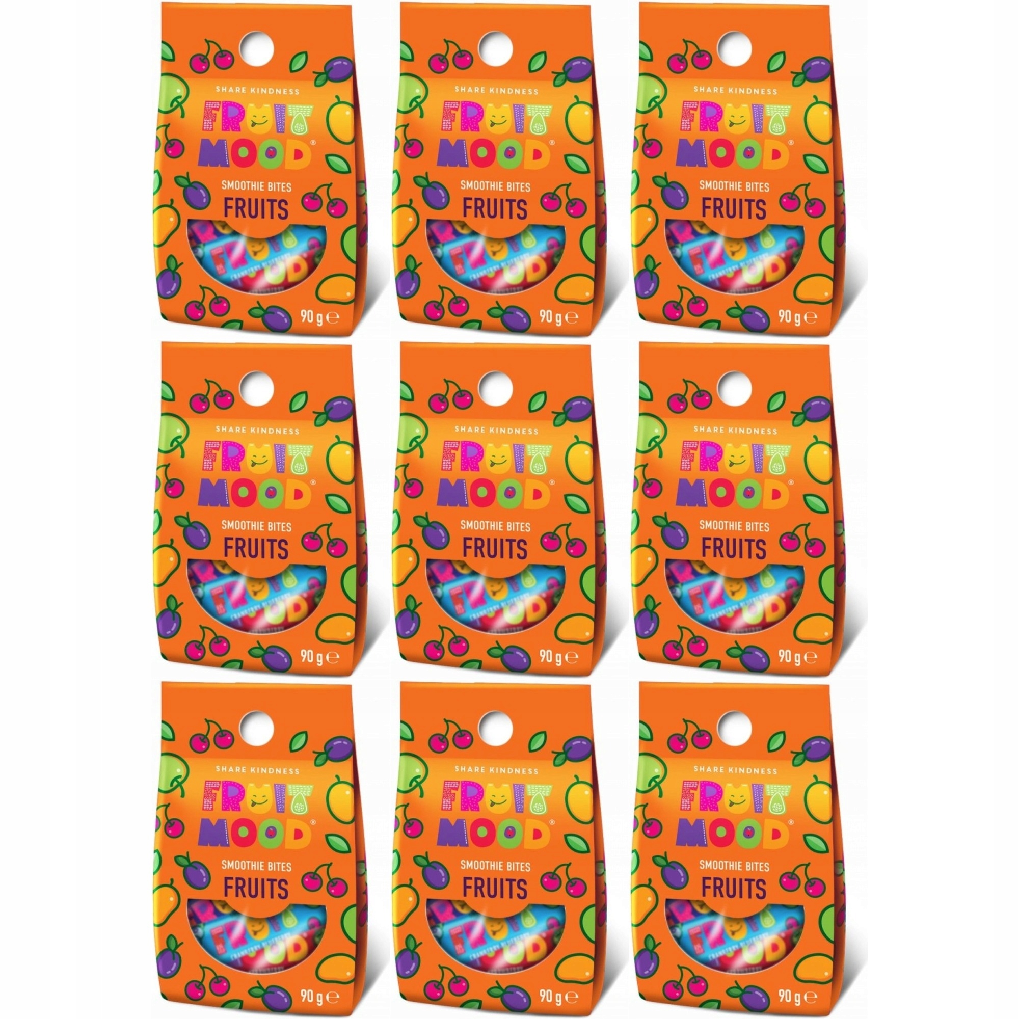 9 x Fruit Mood Mini batoniki owocowe MIX smaków Fruits 90 g