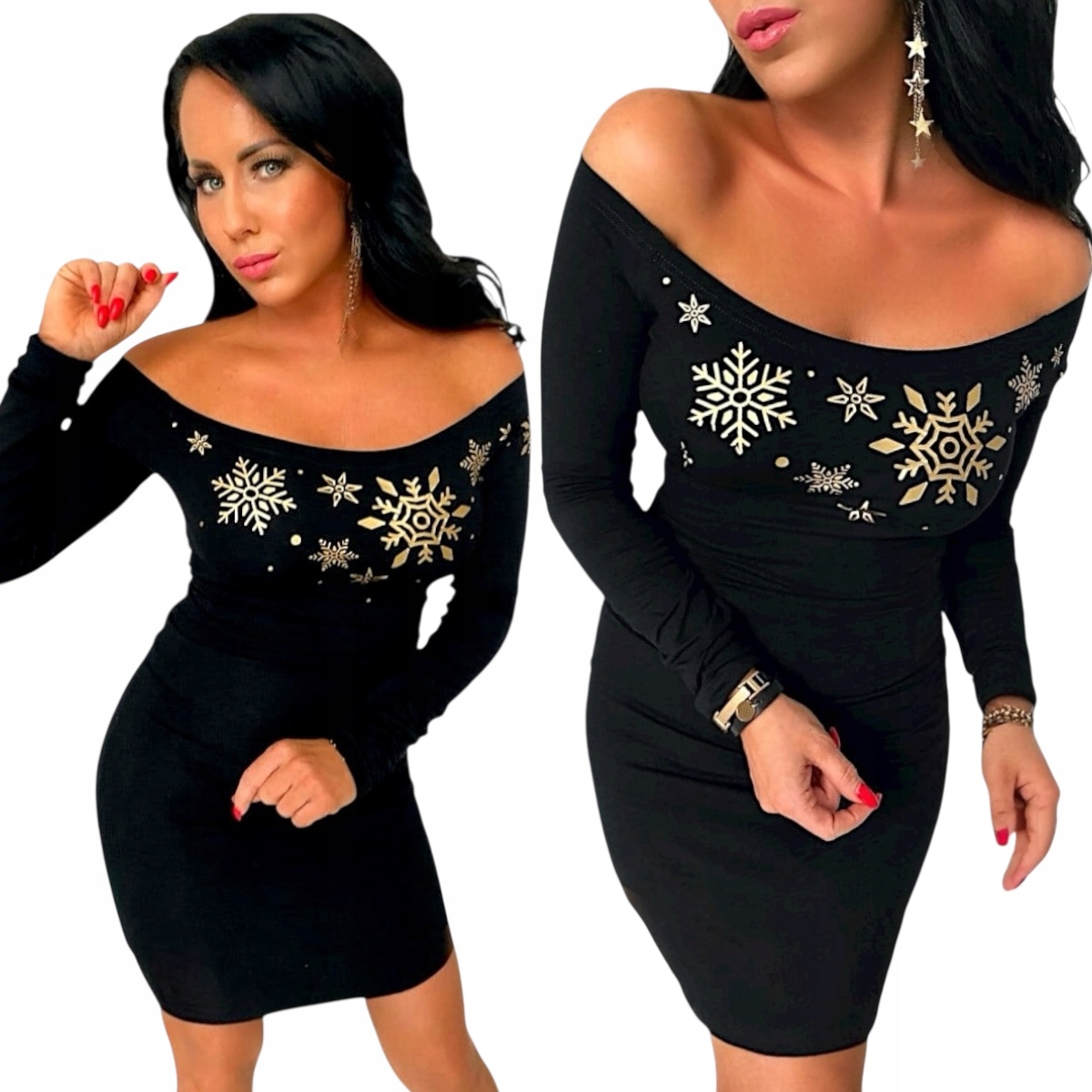 Elegantní Šaty, sexy, elastická na Vánoce, velikost L/40