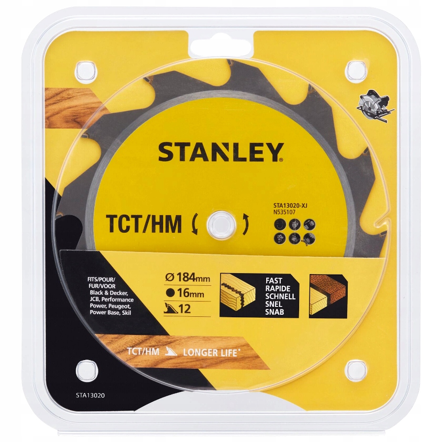 

Stanley STA13020 Piła Tarczowa Do Drewna 184x16mm