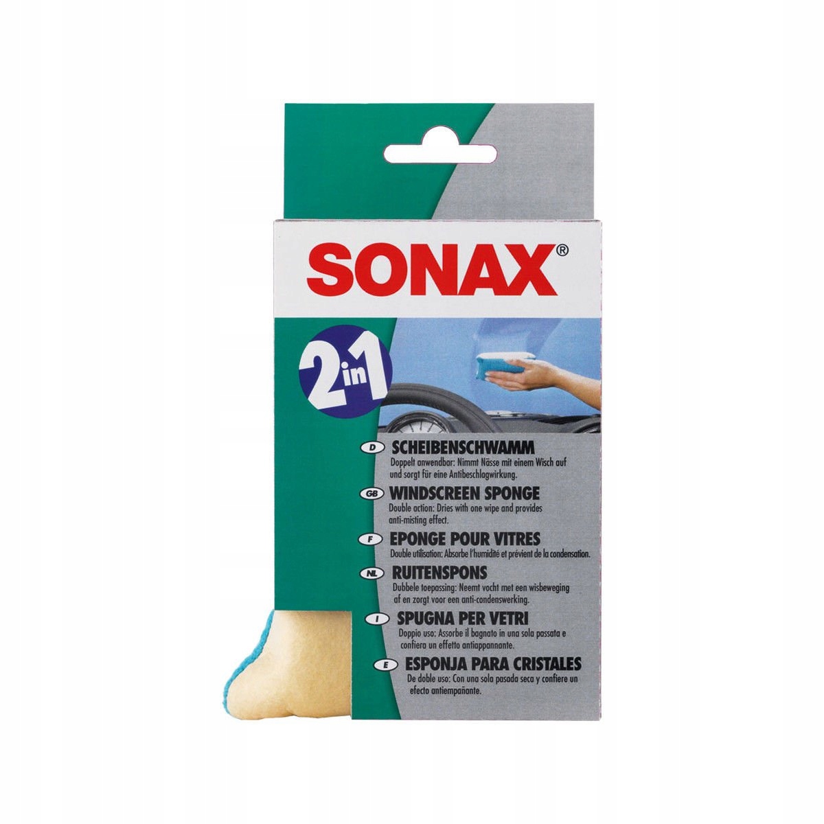 SONAX ГУБКА ДЛЯ СТЕКОЛ 2В1