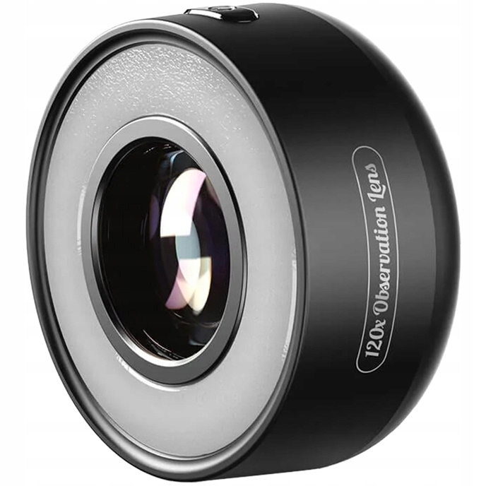 Jubilerská lupa k telefonu, zvětšení 120x, 20x, Led svítilna Apexel sklo