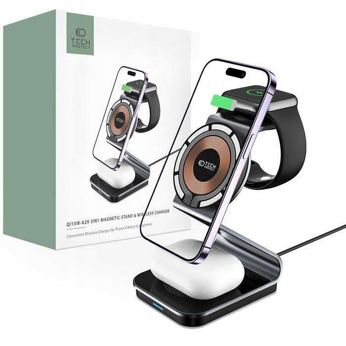Tech-protect QI15W-A29 3IN1 Magsafe Magnetyczna Ładowarka Indukcyjna