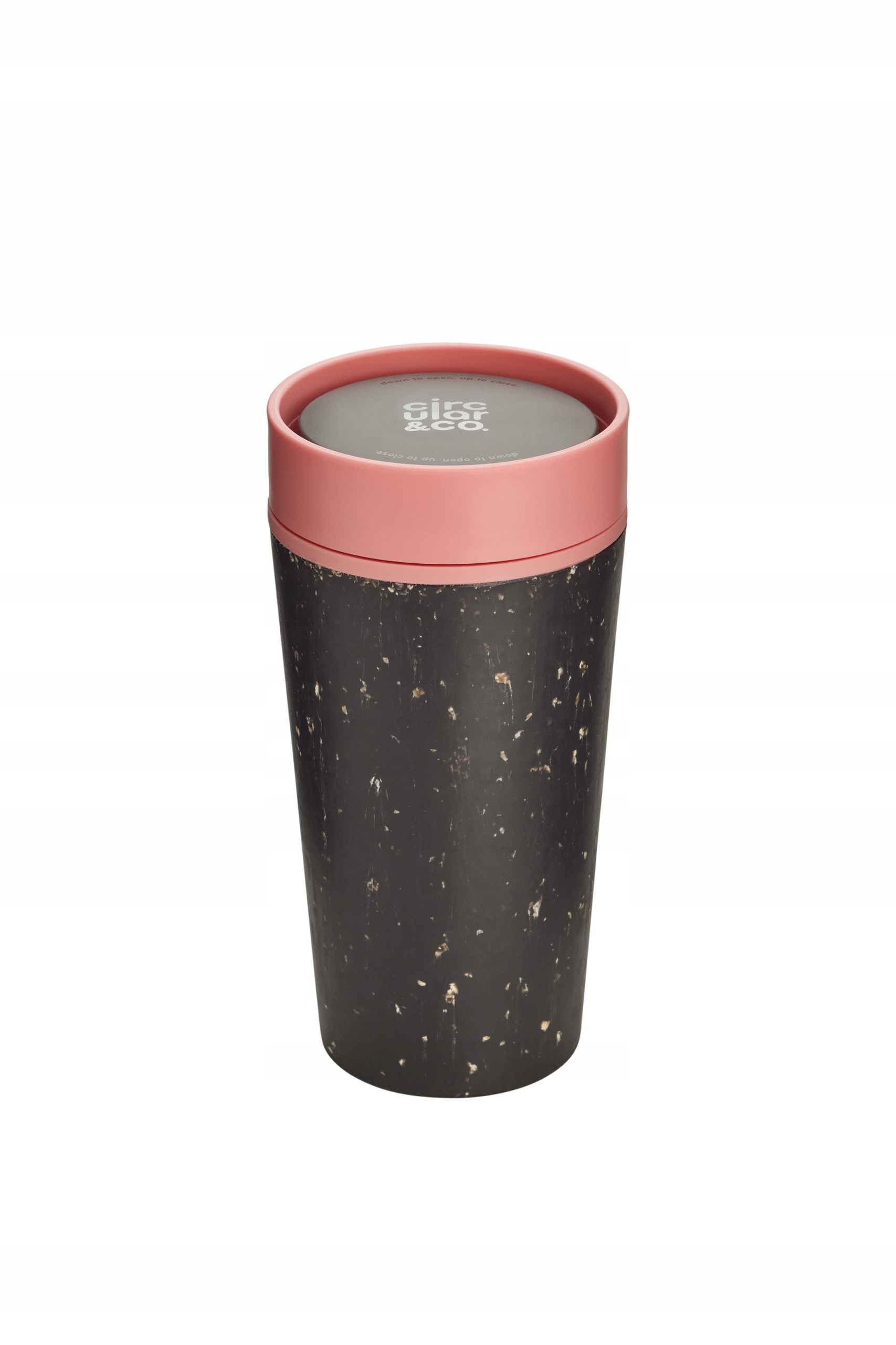 

Kubek na kawę z recyklingu czarno-różowy 340ml