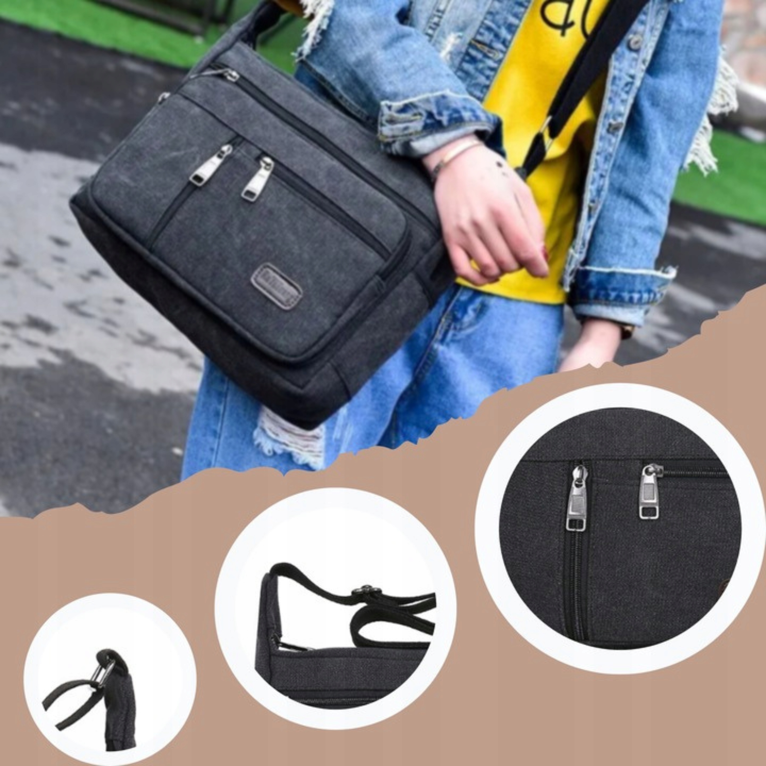 TORBA MESKA NA RAMIE LISTONOSZKA SASZETA DO PRACY Waga produktu z opakowaniem jednostkowym 0.5 kg