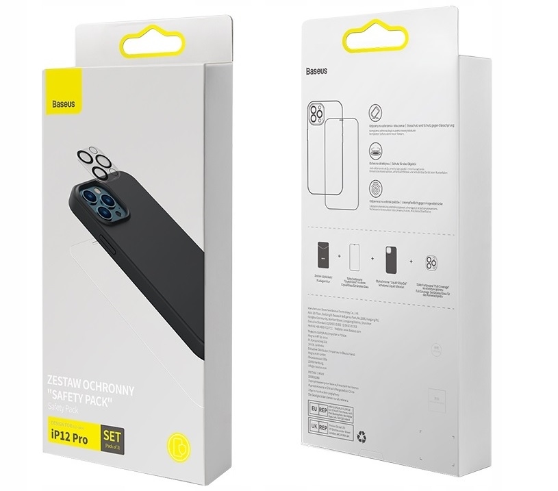 BASEUS ETUI CASE SZKŁO HARTOWANE SZKŁO NA OBIEKTYW ZESTAW DO IPHONE 12 PRO Typ plecki
